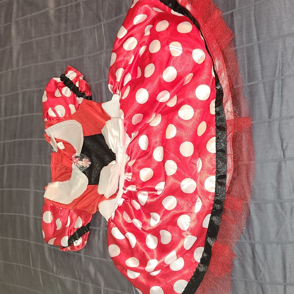 Disney Minnie Mouse Dress 2T Red Black Girls Toddler Polka Dot